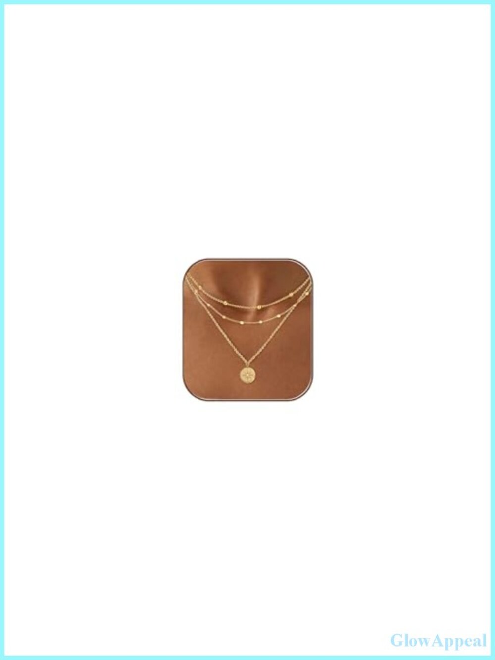 14K Gold Plated Layered Necklace Set Waterproof Stackable Pendant